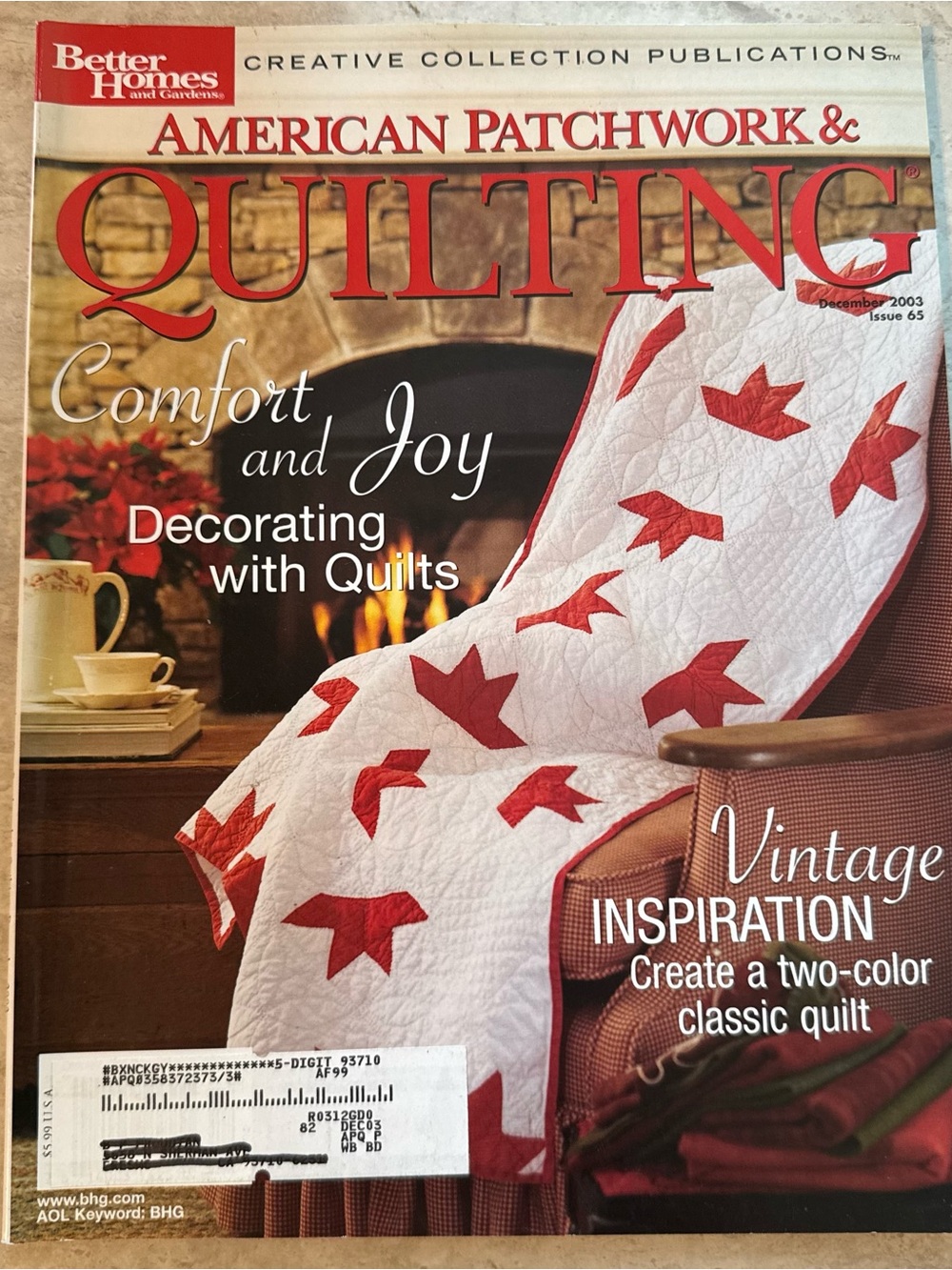 Better Homes And Gardens American Patchwork & Quilting Vintage Dec 2003